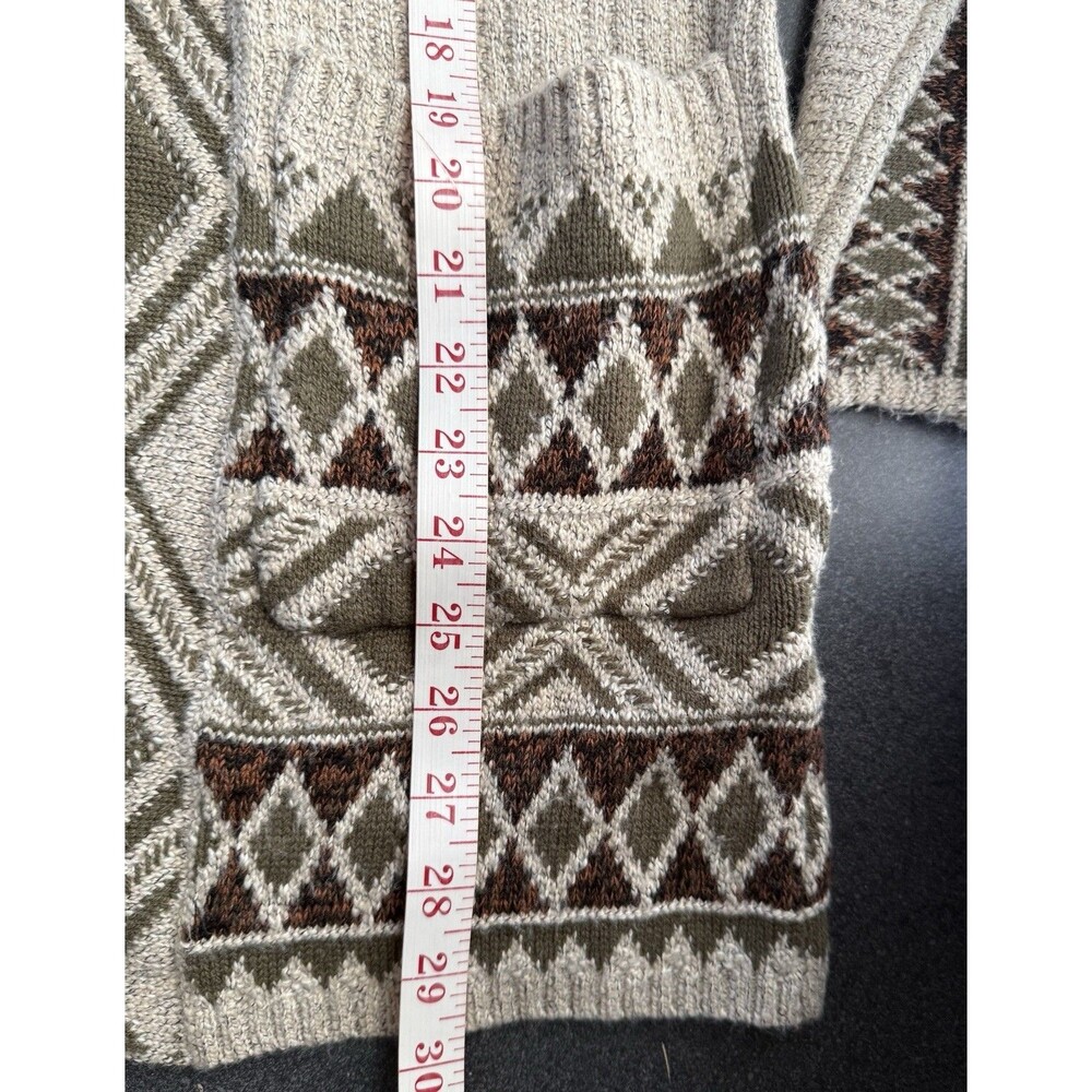 Lucky Brand Women’s M Aztec Southwest Boho Long Open Cardigan Sweater Cabincore - Picture 9 of 9